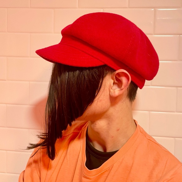 VINTAGE 90's Betmar New York Newsboy Red Wool Hat Unisex - Picture 2 of 9